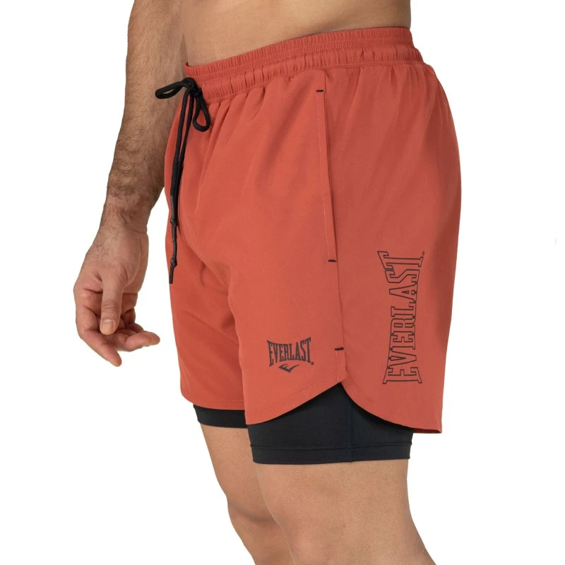 EVERLAST MEN 2IN1 POLY/SPX SLAM SHORT - SIZE S - RED