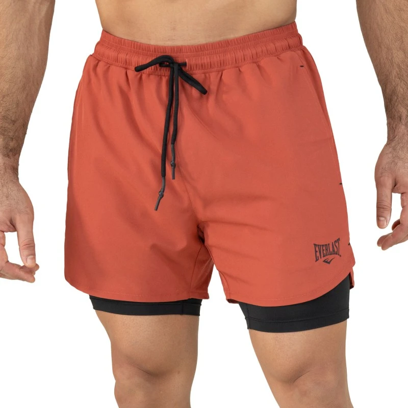 EVERLAST MEN 2IN1 POLY/SPX SLAM SHORT - SIZE S - RED