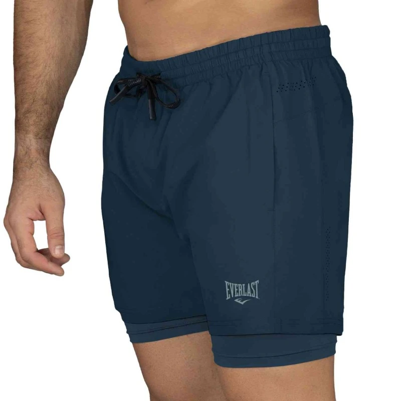 EVERLAST MEN 2IN1 POLY/SPX RUSH SHORT - SIZE S - NAVY