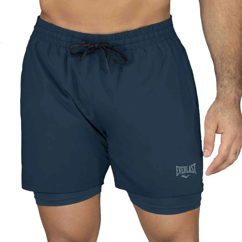 EVERLAST MEN 2IN1 POLY/SPX RUSH SHORT - SIZE S - NAVY