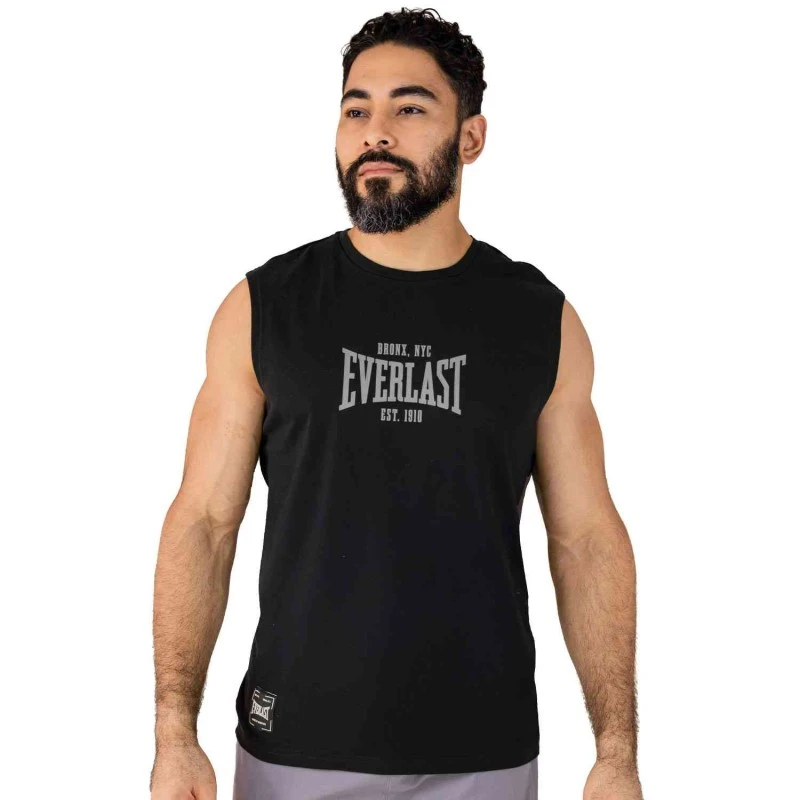 EVERLAST MEN COTT/POLY ESSENTIALS TANK - SIZE S - BLACK