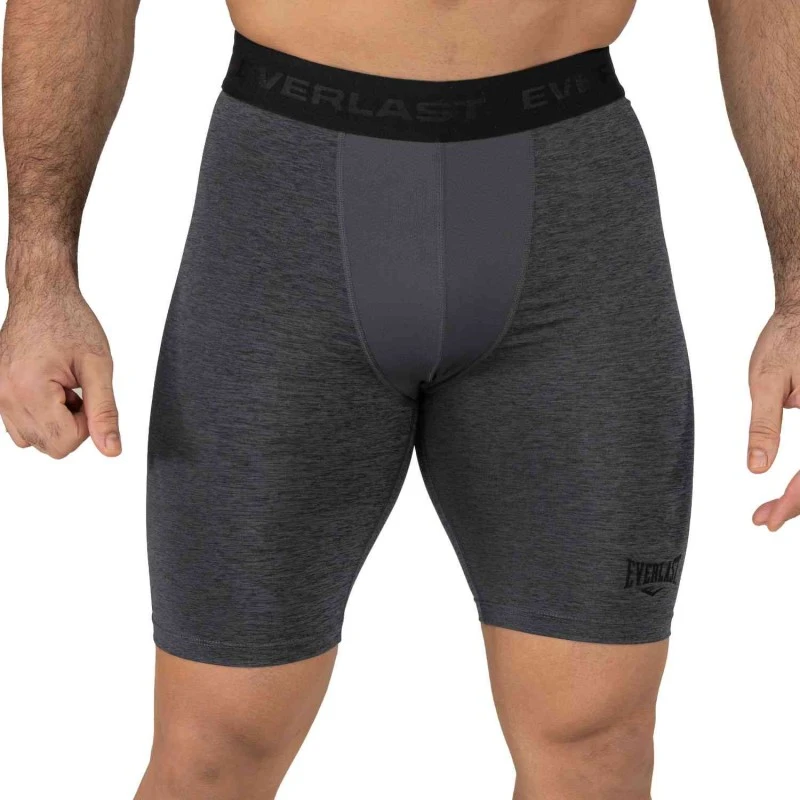 EVERLAST MEN POLY/SPX SLIDER LUXE SHORTS - SIZE S - BLACK