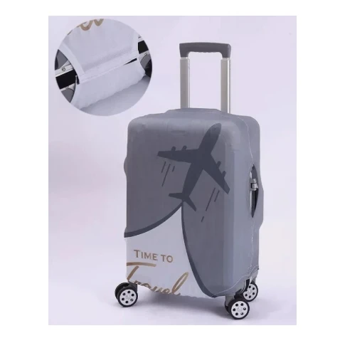 TRAVEL TECH SLIP ON LUGGAGE COVER - TIME TO TRAVEL