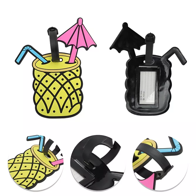 TRAVEL TECH 1-PIECE LUGGAGE TAG - PINEAPPLE DRINK