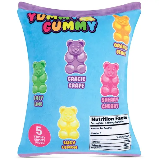 YUMMY GUMMY STRAWBERRY SCENTED PACKAGING FLEECE PLUSH
