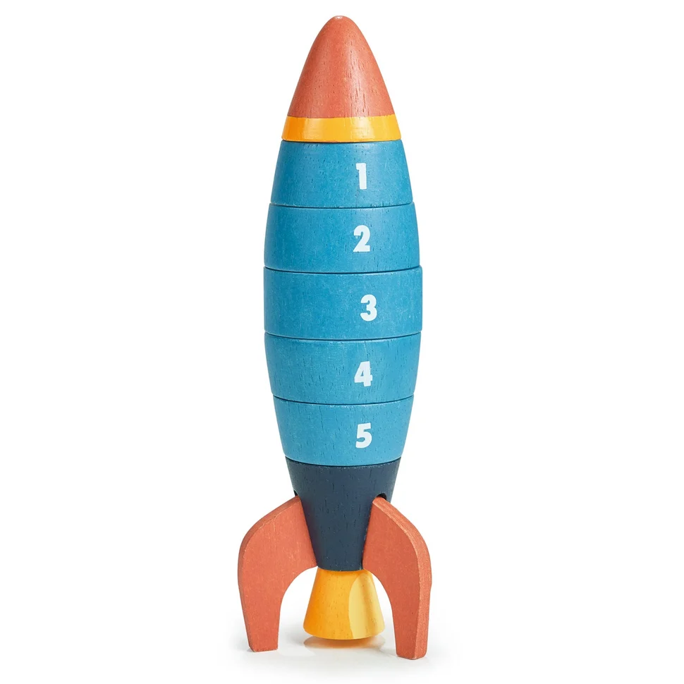 WOODEN STACKING & COUNTING ROCKET