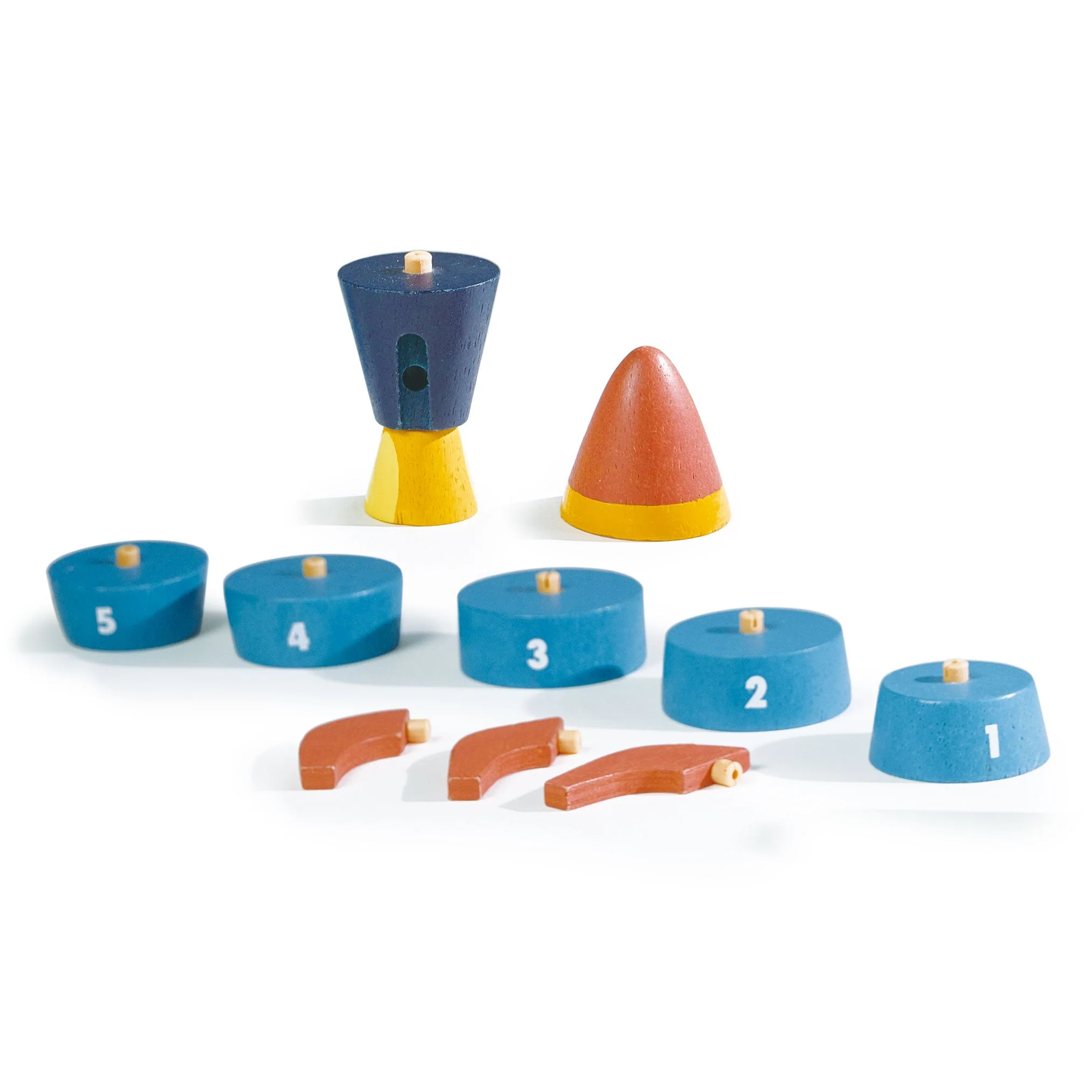 WOODEN STACKING & COUNTING ROCKET