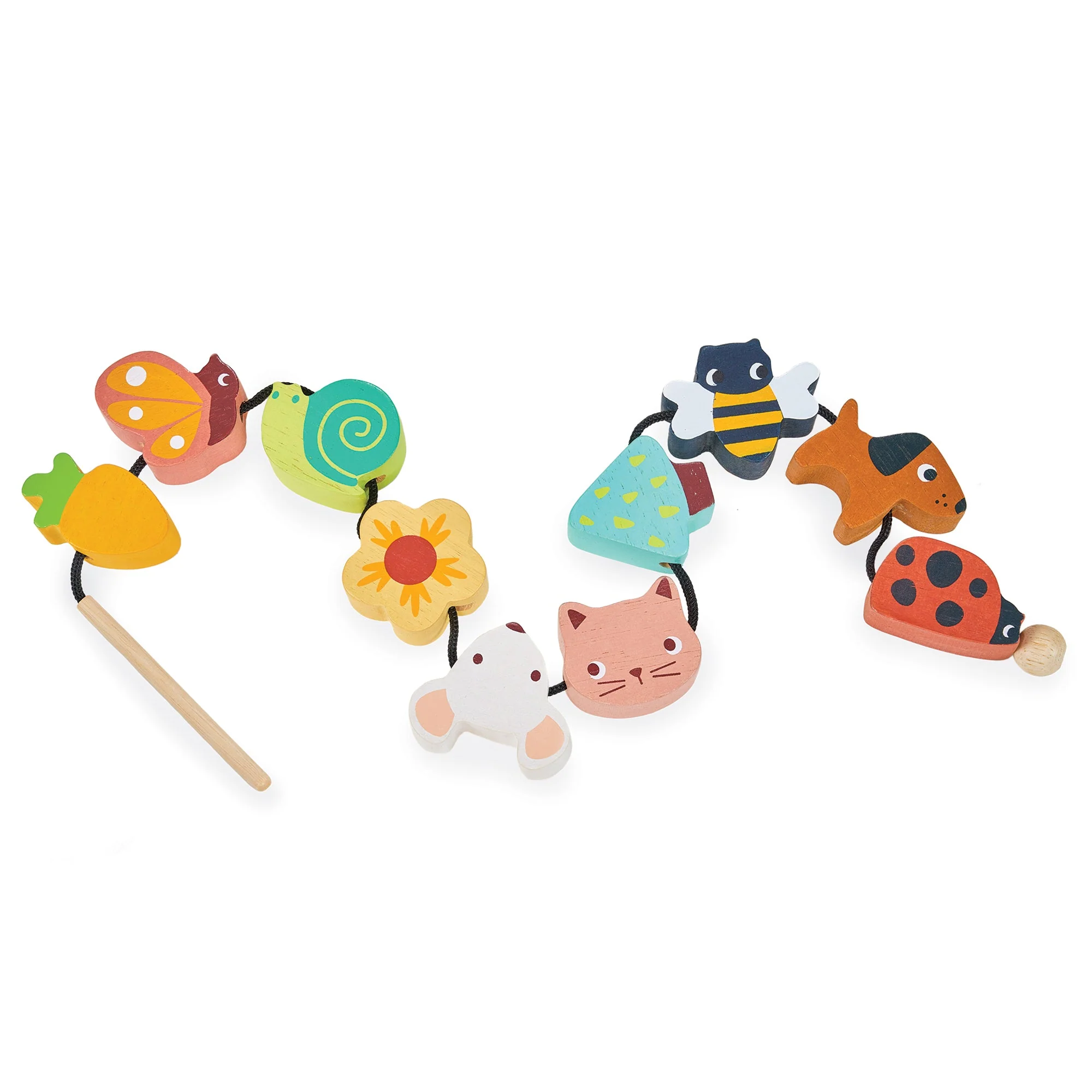 WOODEN GARDEN THREADING BEADS