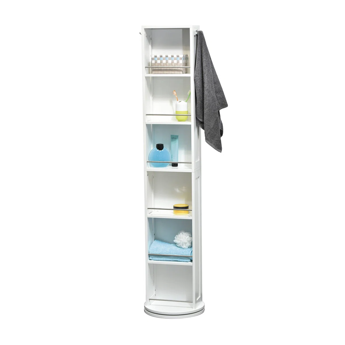 SWIVELING MDF HIGH CABINET WITH MIRROR