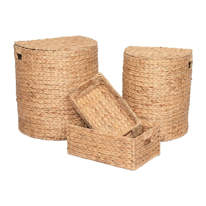 SET OF 4 HALF MOON HYACINTH BASKETS