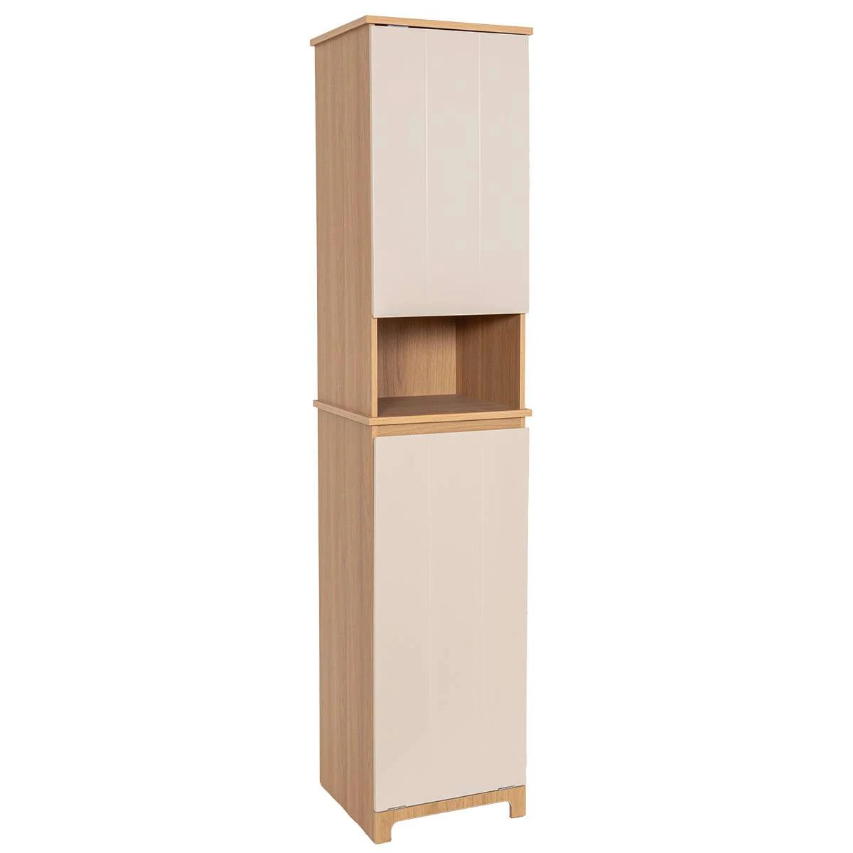MDF TALL CABINET 2 DOORS & 1 SHELF - NATURAL