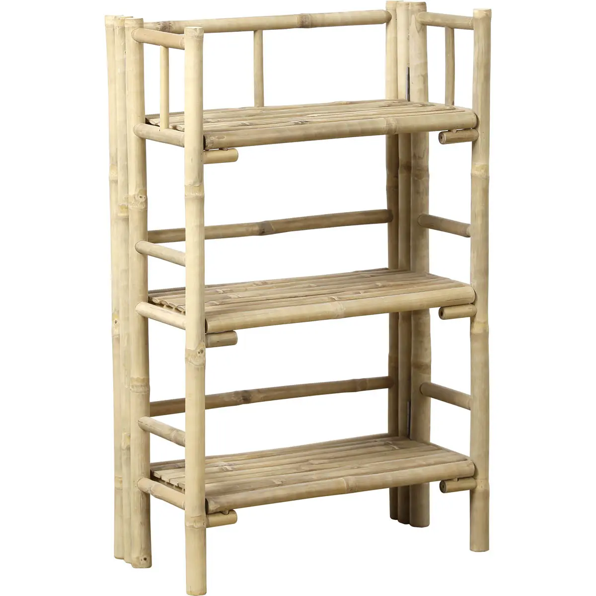 3 TIER FOLDABLE BAMBOO CANE SHELF