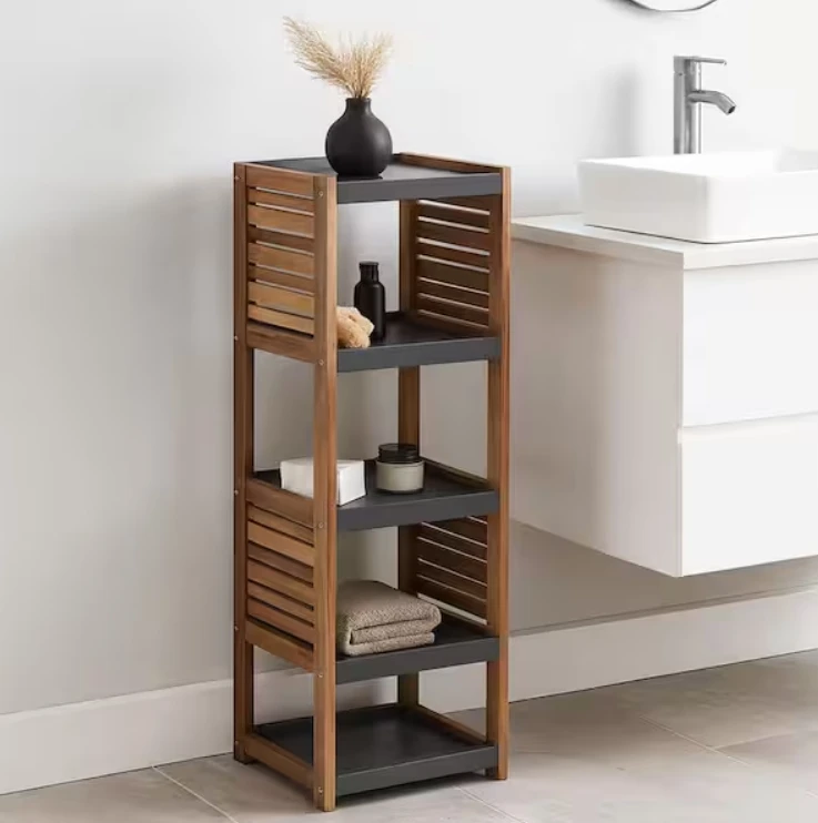 ACACIA & MDF 5-TIER CABINET