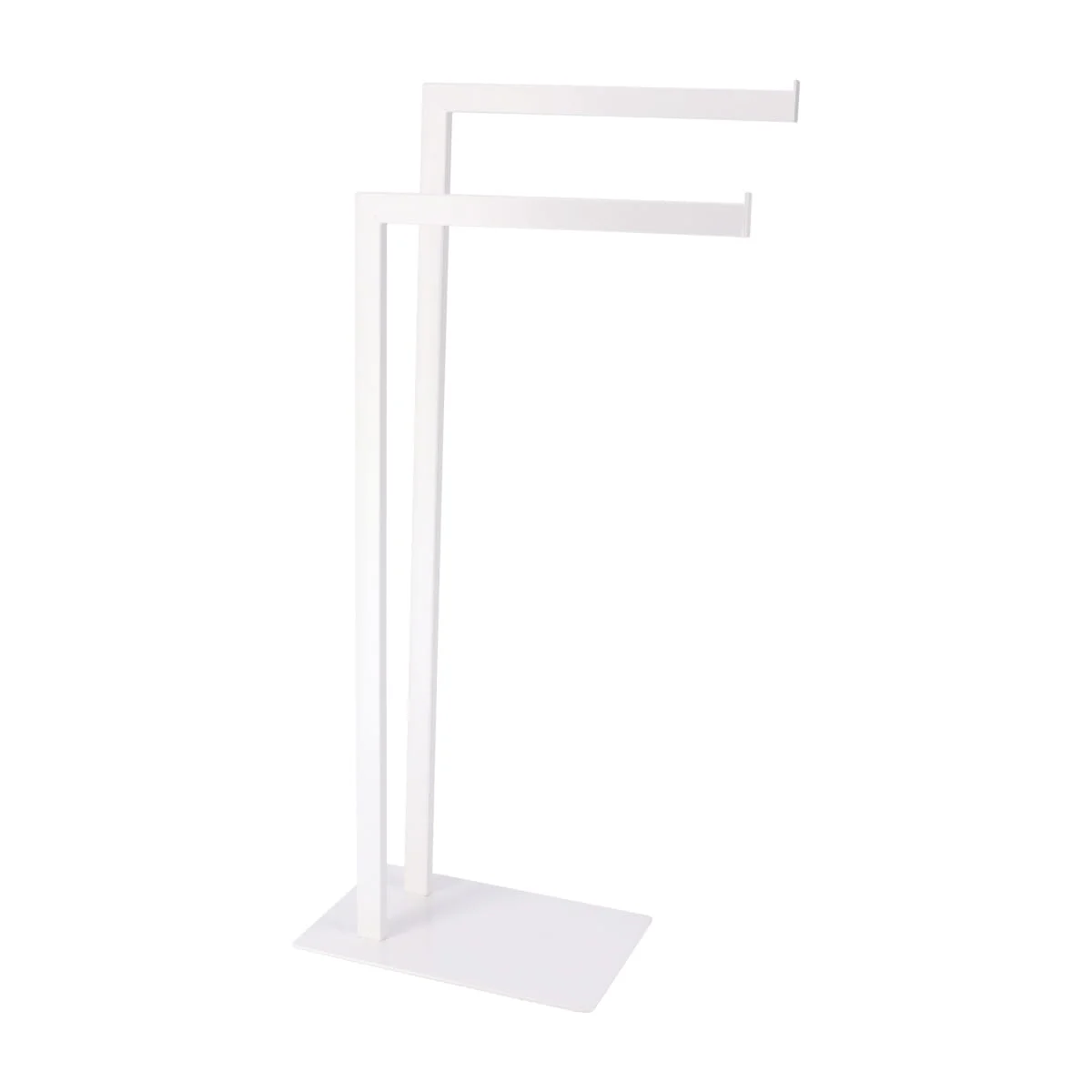 METAL TOWEL RACK WITH 2 ARMS - WHITE