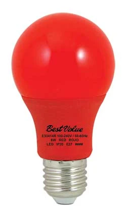 6W LED BULB 100-240V 50/60HZ RED