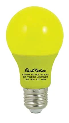 6W LED BULB 100-240V 50/60HZ YELLOW