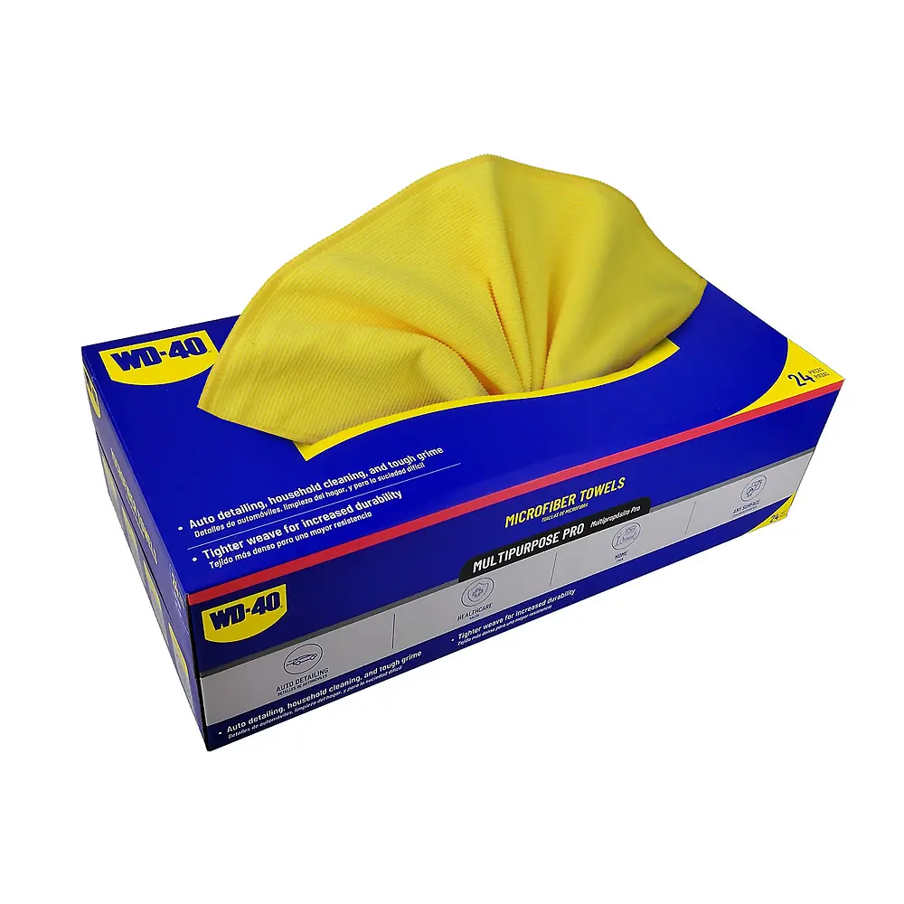 24-PACK MICROFIBER TOWEL 280GMS 16"X16 - YELLOW