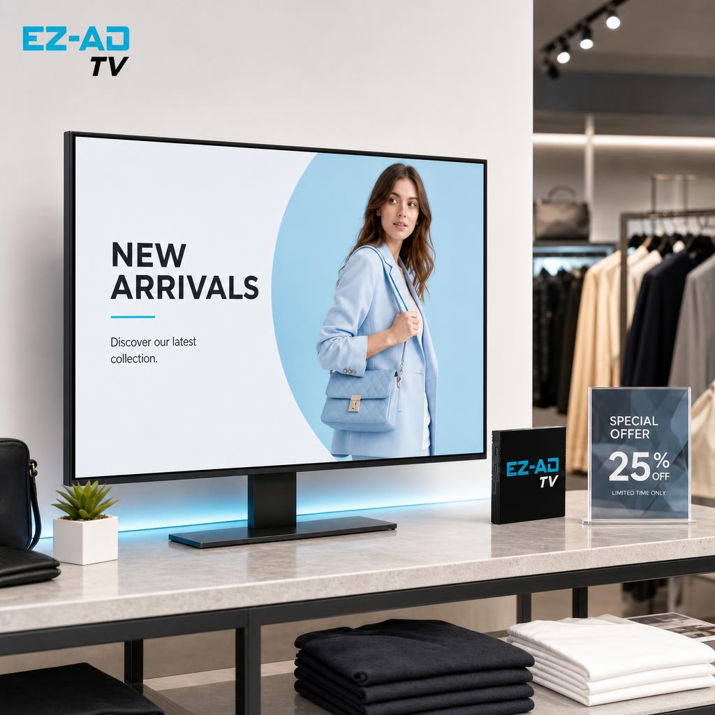 point of purchase display reinvented with EZ AD TV