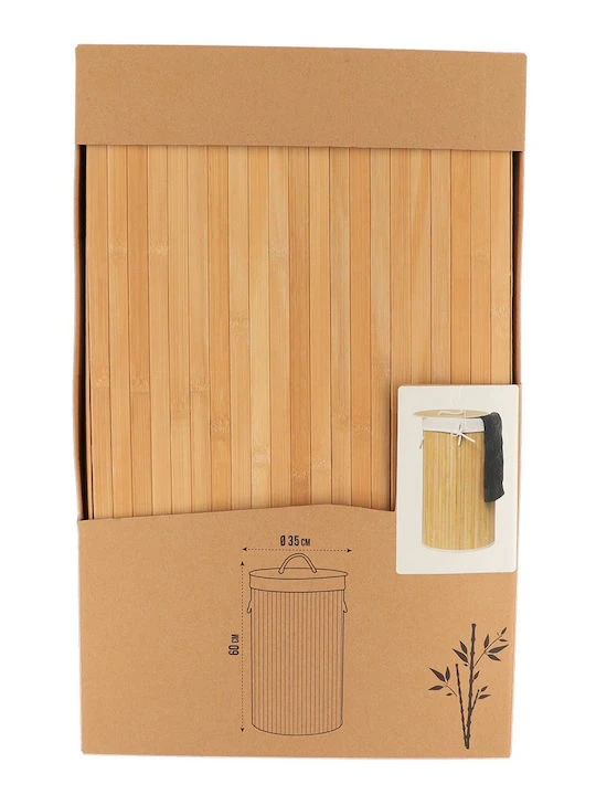 ROUND FOLDABLE BAMBOO LAUNDRY BASKET