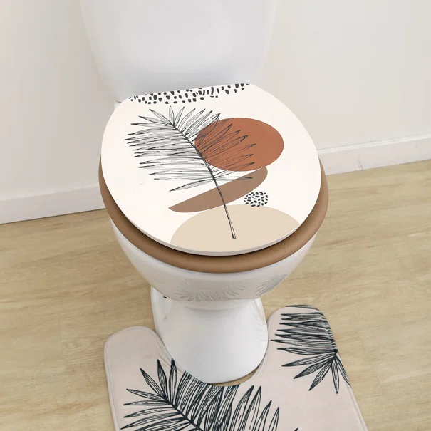 MDF TOILET SEAT WITH PLASTIC HINGES - 18 INCHES