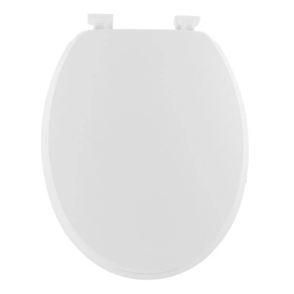MDF TOILET SEAT WITH PLASTIC HINGES - 18 INCHES- WHITE