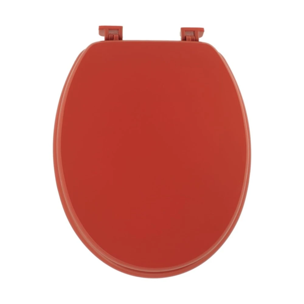 MDF TOILET SEAT WITH PLASTIC HINGES - 18 INCHES - TERRACOTTA