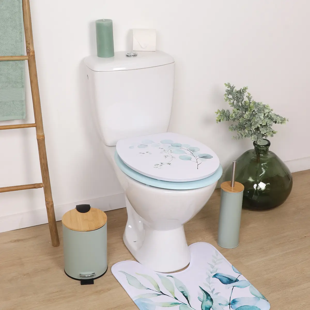 MDF TOILET SEAT 18 INCHES - WATER COLOUR BLUE
