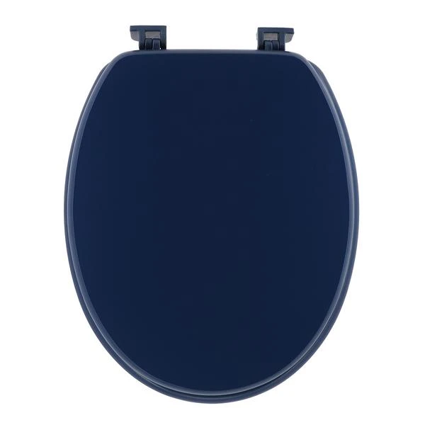 MDF TOILET SEAT WITH PLASTIC HINGES 18 INCHES - NAVY BLUE