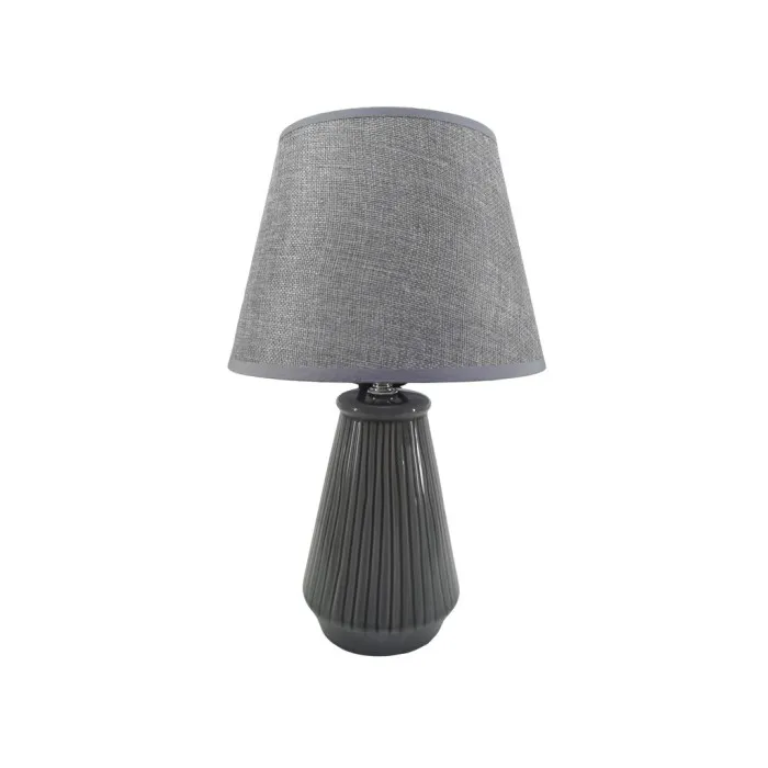 38CM CERAMIC TABLE LAMP ELECTRIC - GREY