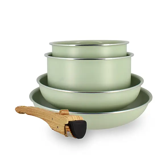 5 PIECE ALUMINIUM COOKING SET - GREEN