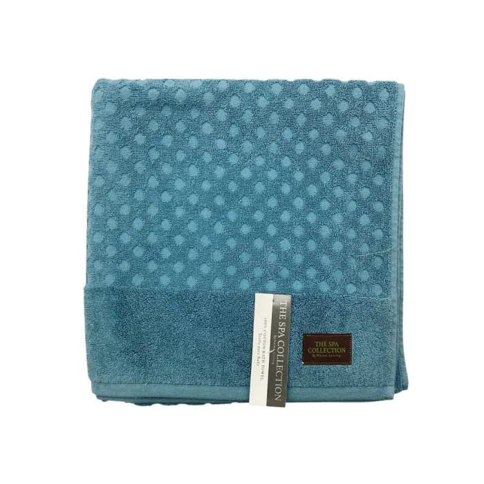 DOTS JACQUARD TOWEL - TURQUOISE
