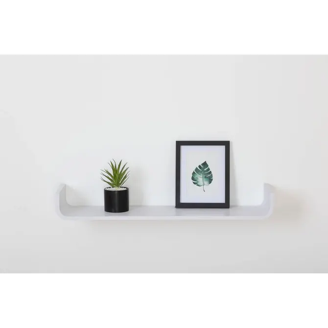 FIXY CURVED WALL SHELF 80X20CM - WHITE