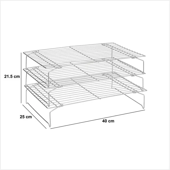 SET OF 3 PASTRY RACKS 40X25X21.5 CM
