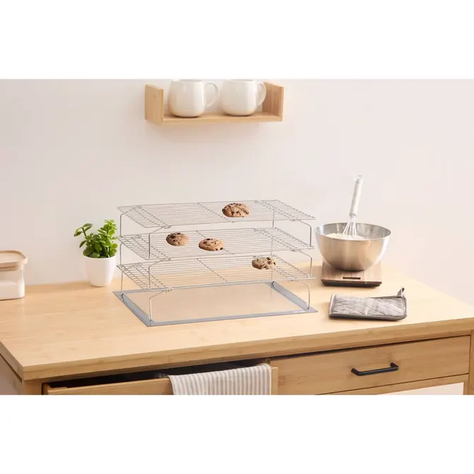 SET OF 3 PASTRY RACKS 40X25X21.5 CM