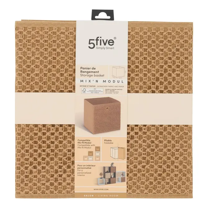MIX'N MODUL FABRIC STORAGE BOX 31X31 CM - BROWN
