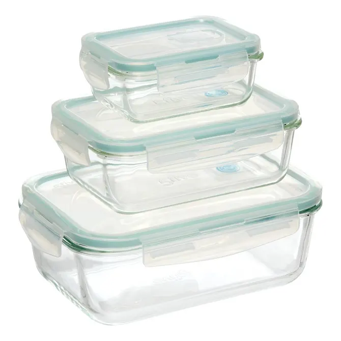 SET OF 3 CLIPEAT LARGE RECTANGULAR STORAGE CONTAINERS