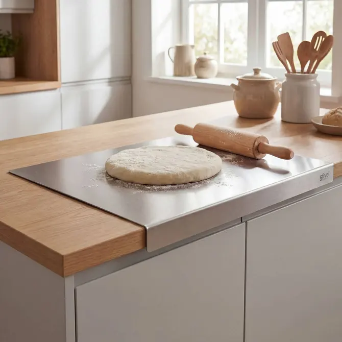 STAINLESS STEEL KNEADING BOARD 50X40 CM