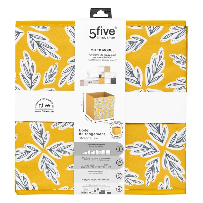 MIX N MODUL FABRIC STORAGE BOX 31X31 CM - FOLIA YELLOW