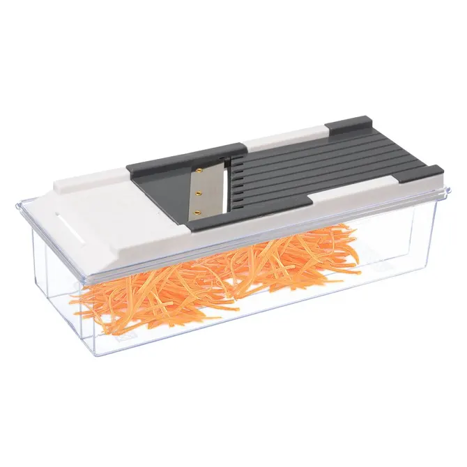 11-PIECE MULTI-CUTTING MANDOLINE - WHITE AND GREY