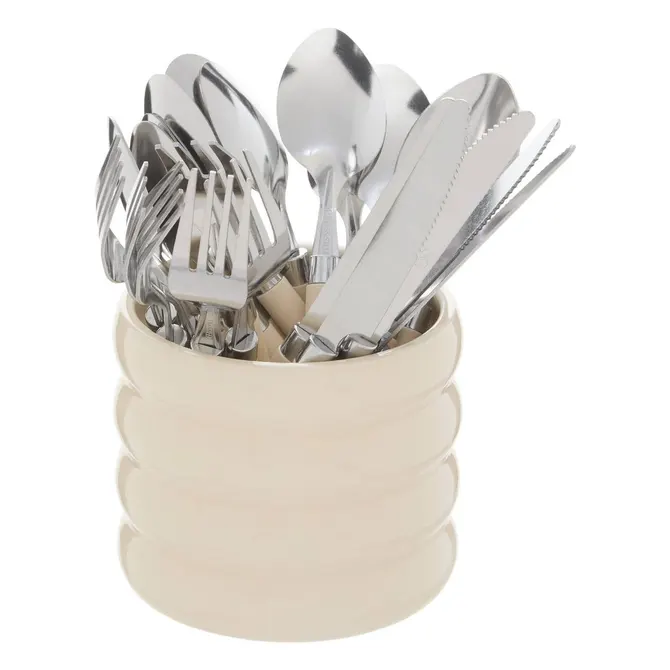 24-PIECE ELSA PLASTIC CUTLERY - CREAM