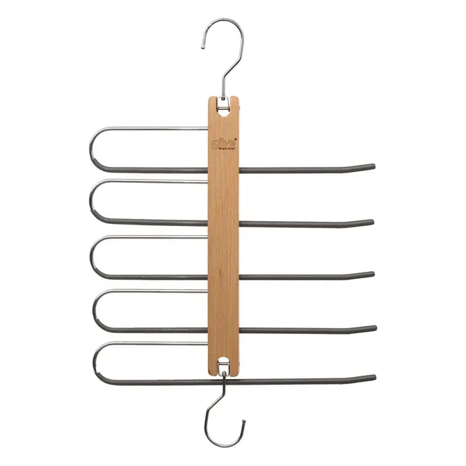 WOODEN HANGER FOR 5 PAIRS OF PANTS