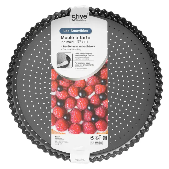 METAL PERFORATED PIE DISH W/REMOVABLE BOTTOM 32 CM