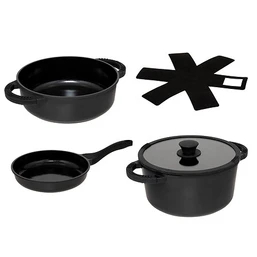 EVOLUTION CAST ALUMINUM COOKWARE DIAM 24 CM - BLACK