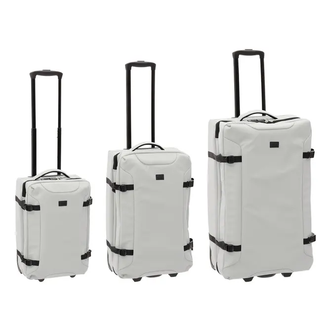 3PC SOFT SUITCASE WITH 2 WHEELS - BEIGE
