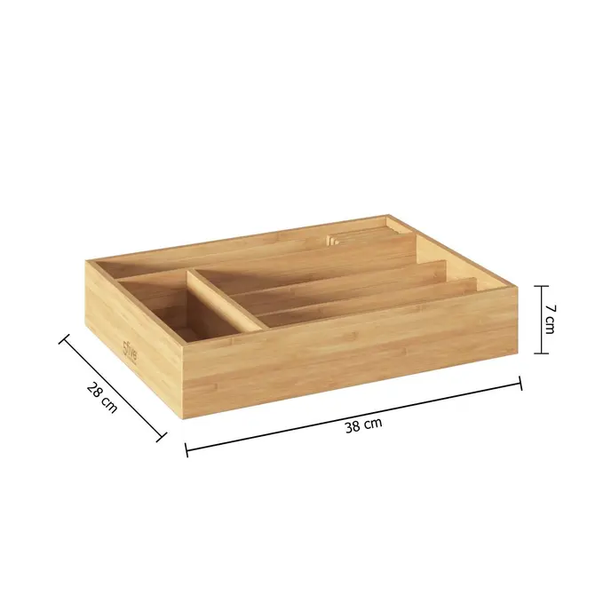 TIDY SMART 5-COMPARTMENT BAMBO CUTLERY TRAY