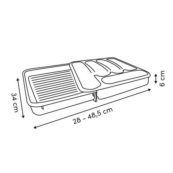 EXPANDABLE 6 COMPARTMENT POLY CUTLERY TRAY- BEIGE