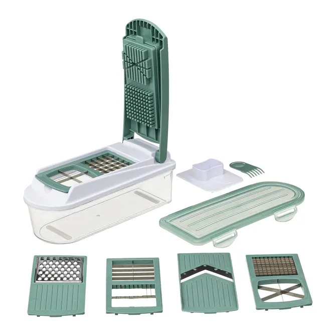 10-PIECE MULTI-PURPOSE MANDOLINE - GREEN