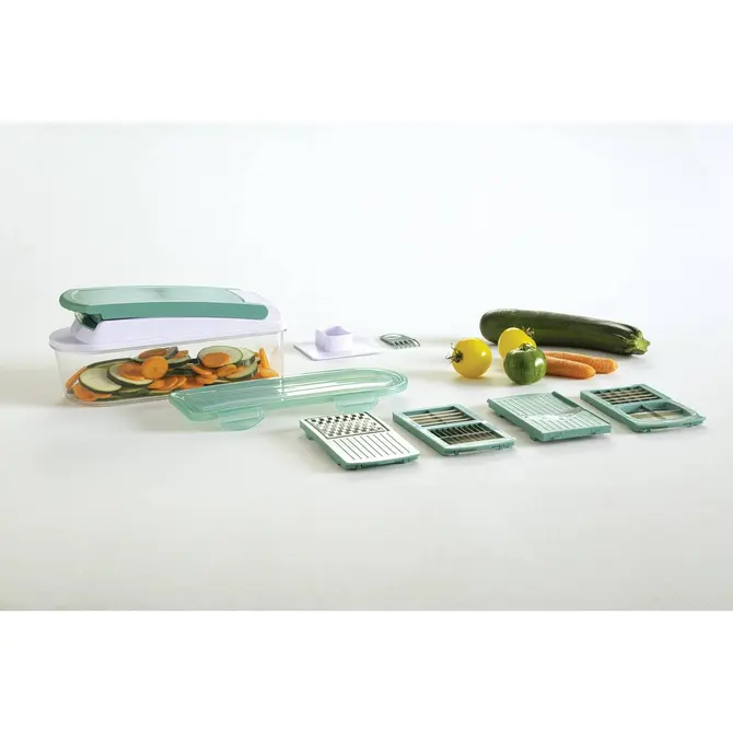 10-PIECE MULTI-PURPOSE MANDOLINE - GREEN