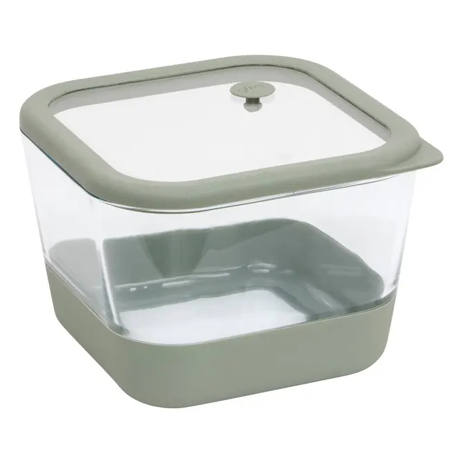 SILIGLASS SQUARE BOROSILICATE GLASS CONTAINER 2 L - GREY