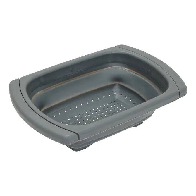 EXTENDABLE RETRACTABLE COLANDER - GREEN/GREY
